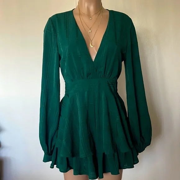 saints and secrets green dress Olive green ribbed Saints and Secrets dress, with
